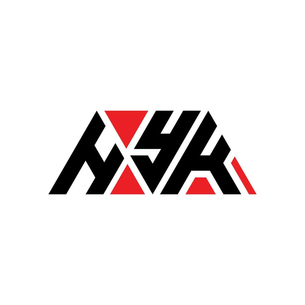création de logo de lettre triangle hyk avec forme de triangle. monogramme de conception de logo triangle hyk. modèle de logo vectoriel triangle hyk avec couleur rouge. logo triangulaire hyk logo simple, élégant et luxueux. hyk