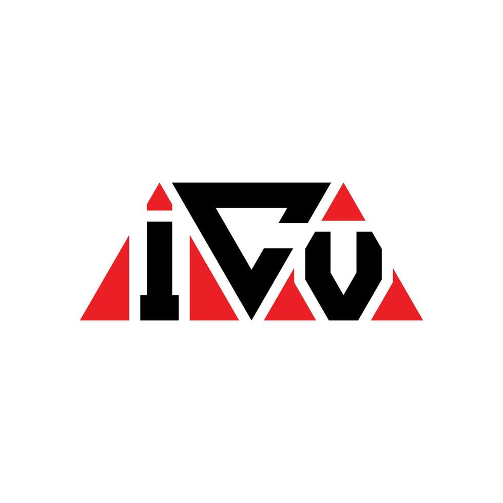 création de logo de lettre triangle icv avec forme de triangle. monogramme de conception de logo triangle icv. modèle de logo vectoriel triangle icv avec couleur rouge. logo triangulaire icv logo simple, élégant et luxueux. icv