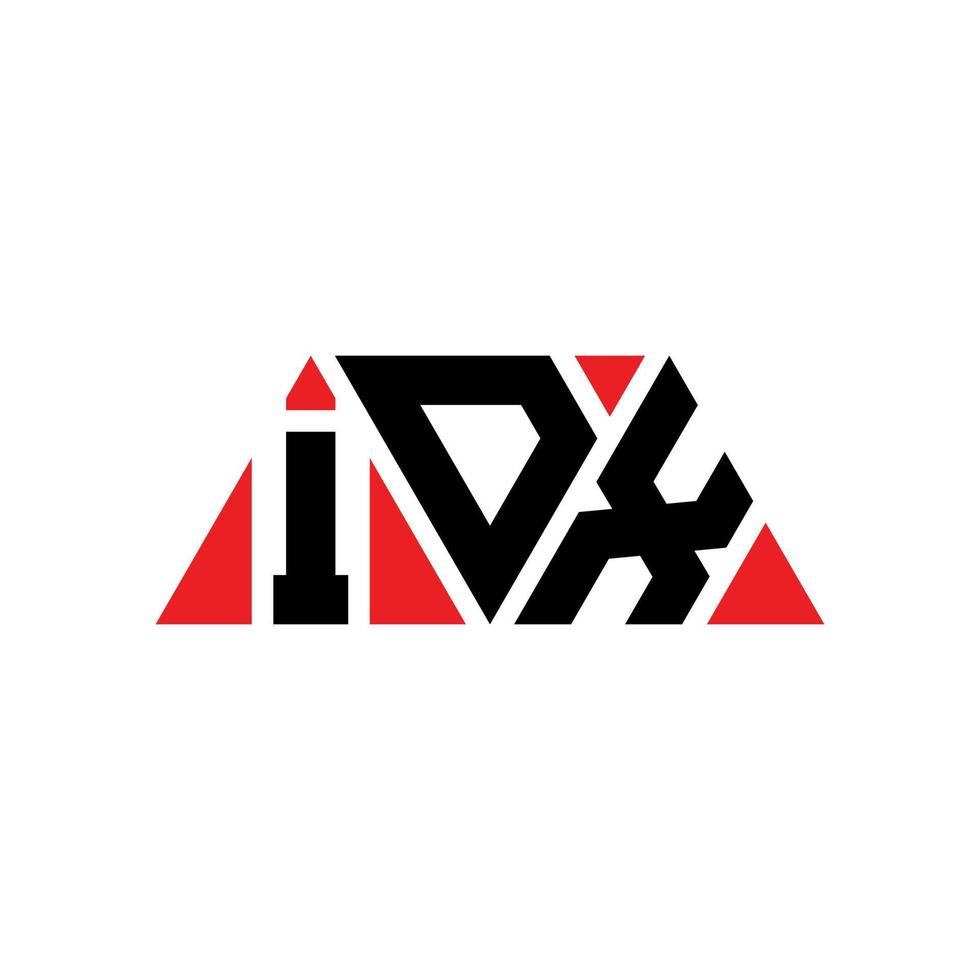 création de logo de lettre triangle idx avec forme de triangle. monogramme de conception de logo triangle idx. modèle de logo vectoriel triangle idx avec couleur rouge. logo triangulaire idx logo simple, élégant et luxueux. idx