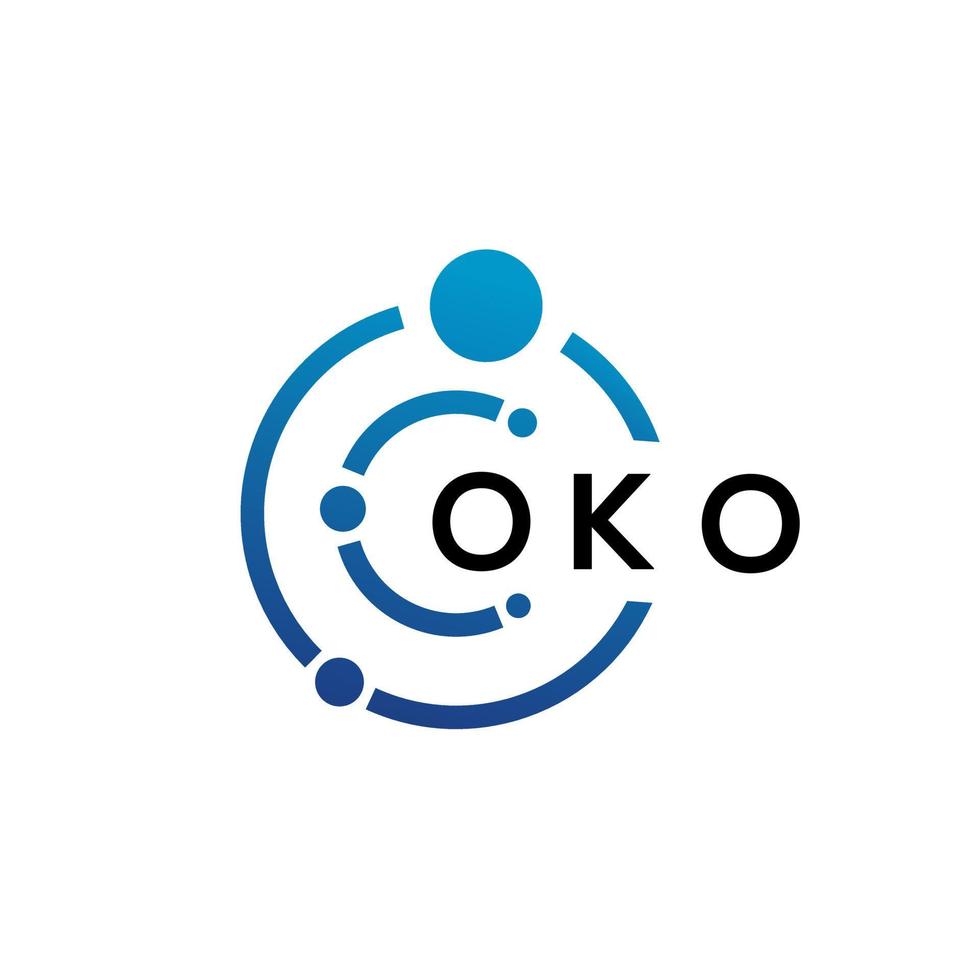 création de logo de technologie de lettre oko sur fond blanc. oko initiales créatives lettre il concept de logo. conception de lettre oko. vecteur