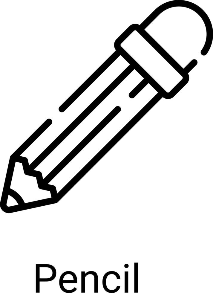 icône de ligne de crayon isolé sur fond blanc vecteur