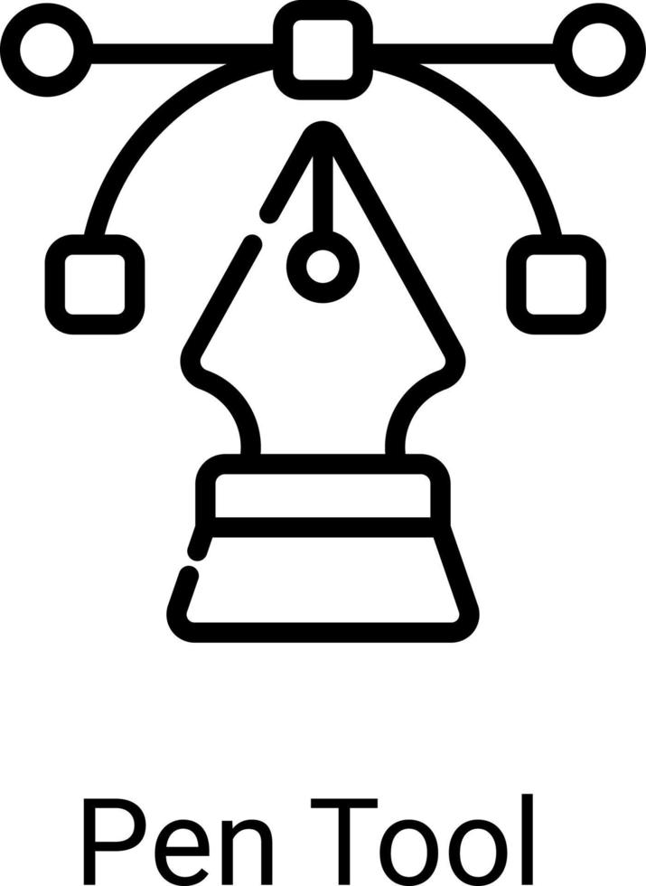 icône de ligne d'outil stylo isolé sur fond blanc vecteur