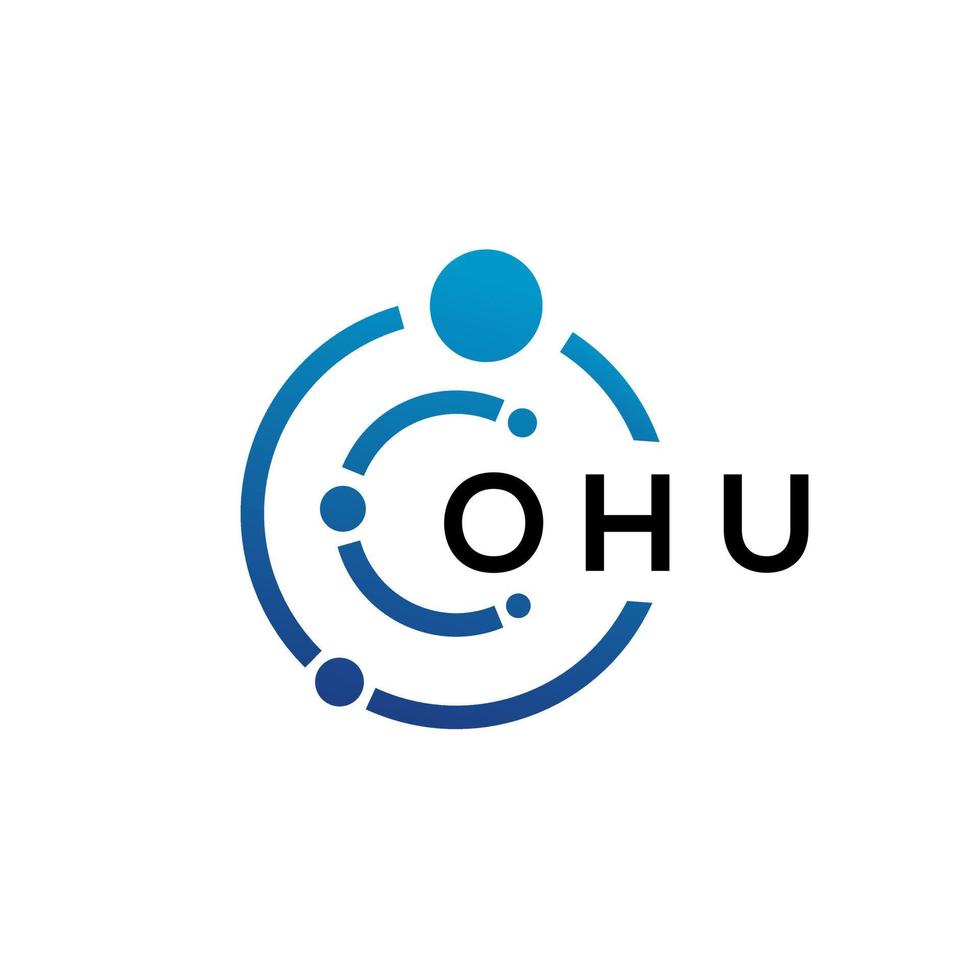création de logo de technologie de lettre ohu sur fond blanc. ohu creative initiales lettre il concept de logo. conception de lettre ohu. vecteur