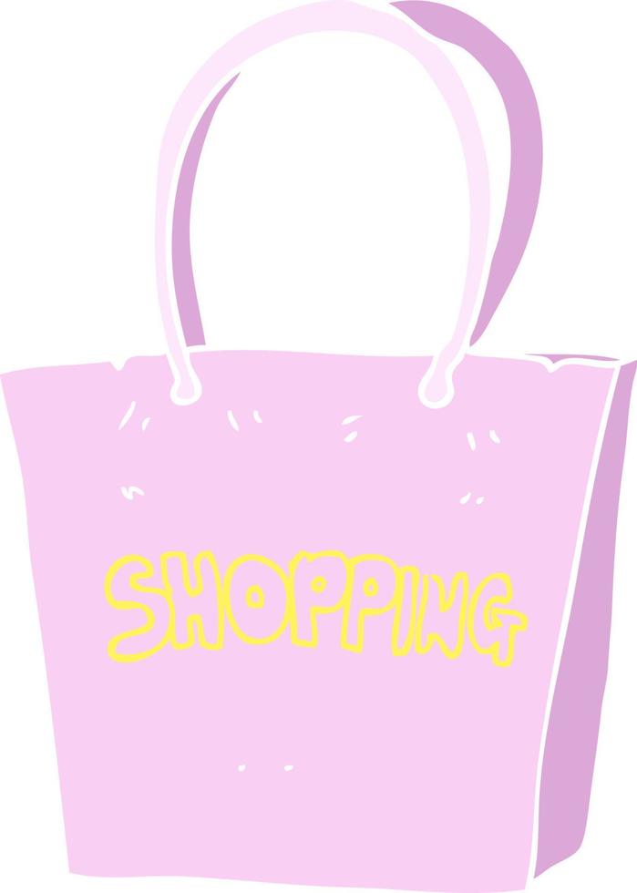 illustration en couleur plate d'un sac à provisions de dessin animé vecteur