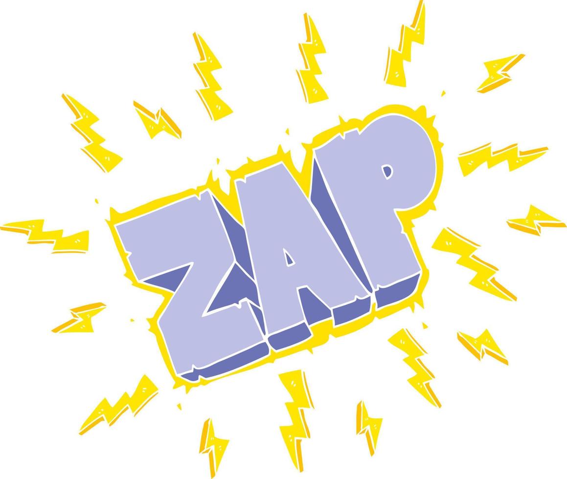 illustration en couleur plate d'un symbole de zap de dessin animé vecteur