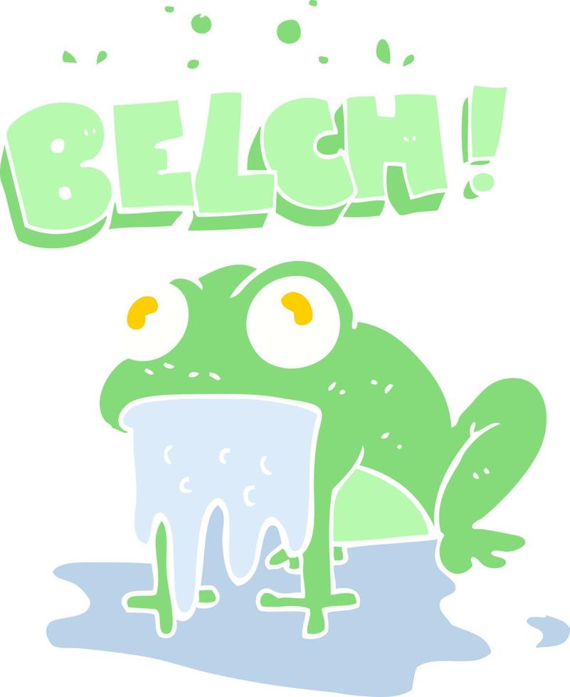 illustration en couleur plate d'une petite grenouille brute de dessin animé vecteur