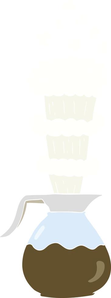 illustration en couleur plate d'une cruche de café extra forte de dessin animé vecteur