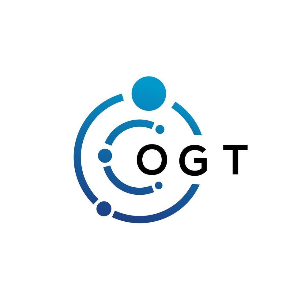 création de logo de technologie de lettre ogt sur fond blanc. ogt creative initiales lettre il concept de logo. conception de lettre ogt. vecteur