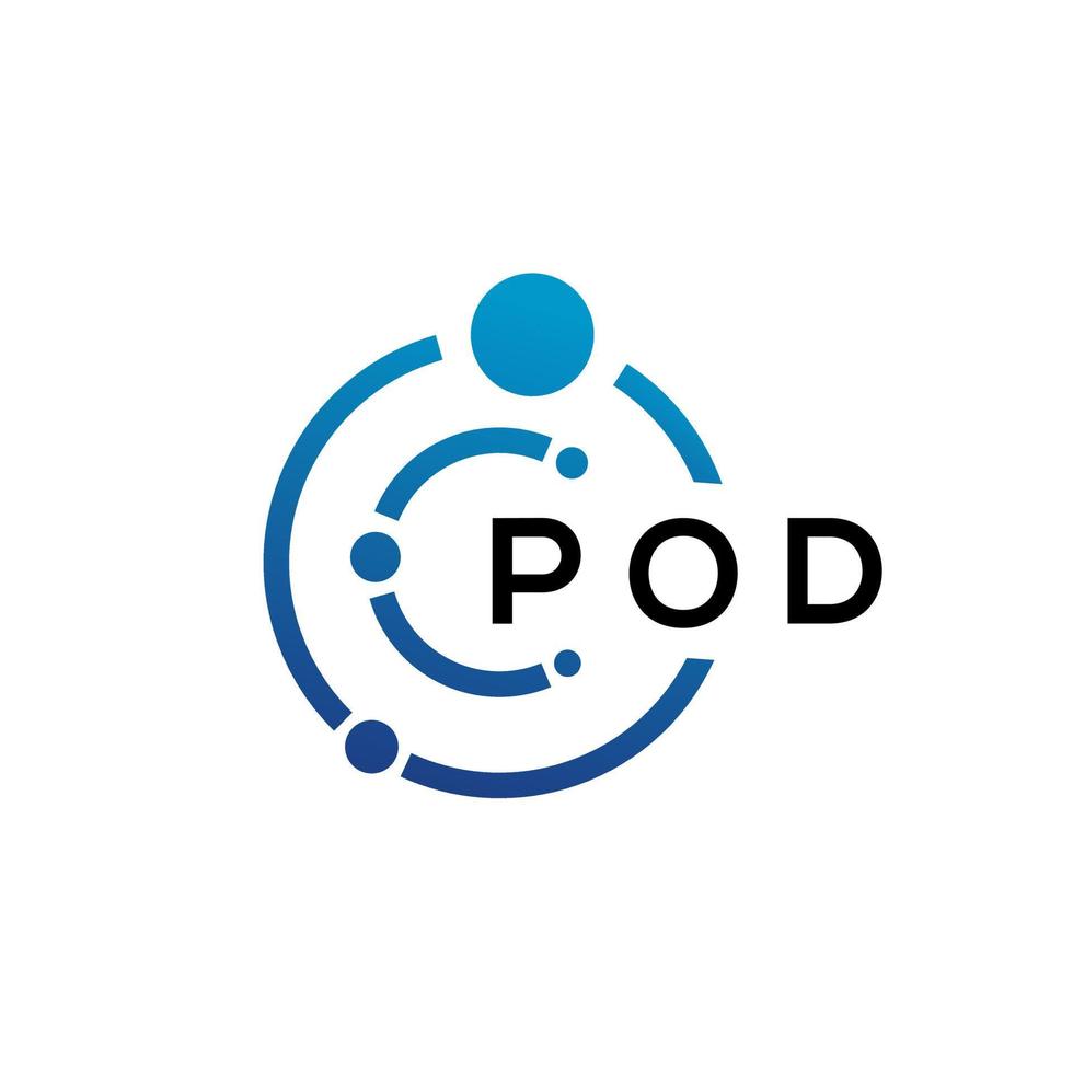 création de logo de technologie de lettre de pod sur fond blanc. pod creative initiales lettre il logo concept. conception de lettre de pod. vecteur