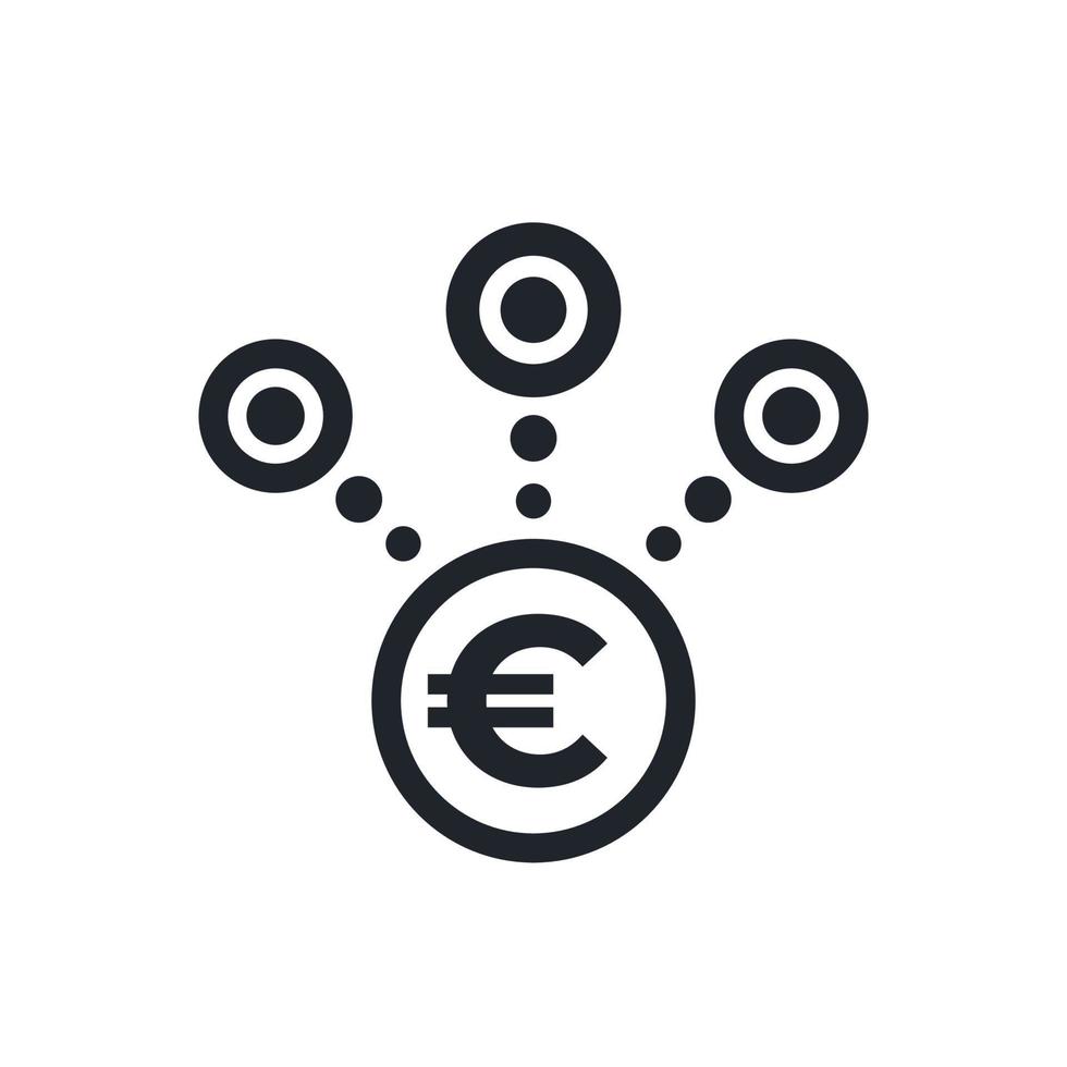 icône de flux de revenus avec euro vecteur