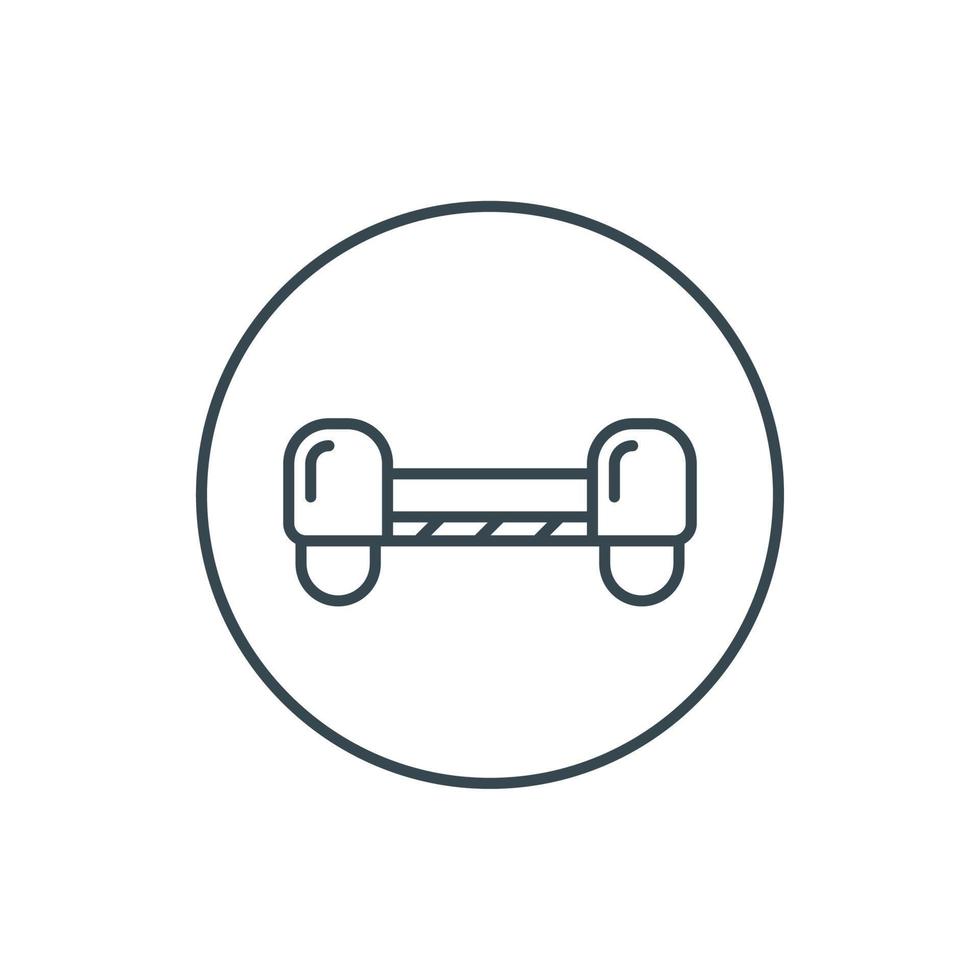icône hoverboard sur blanc, linéaire vecteur