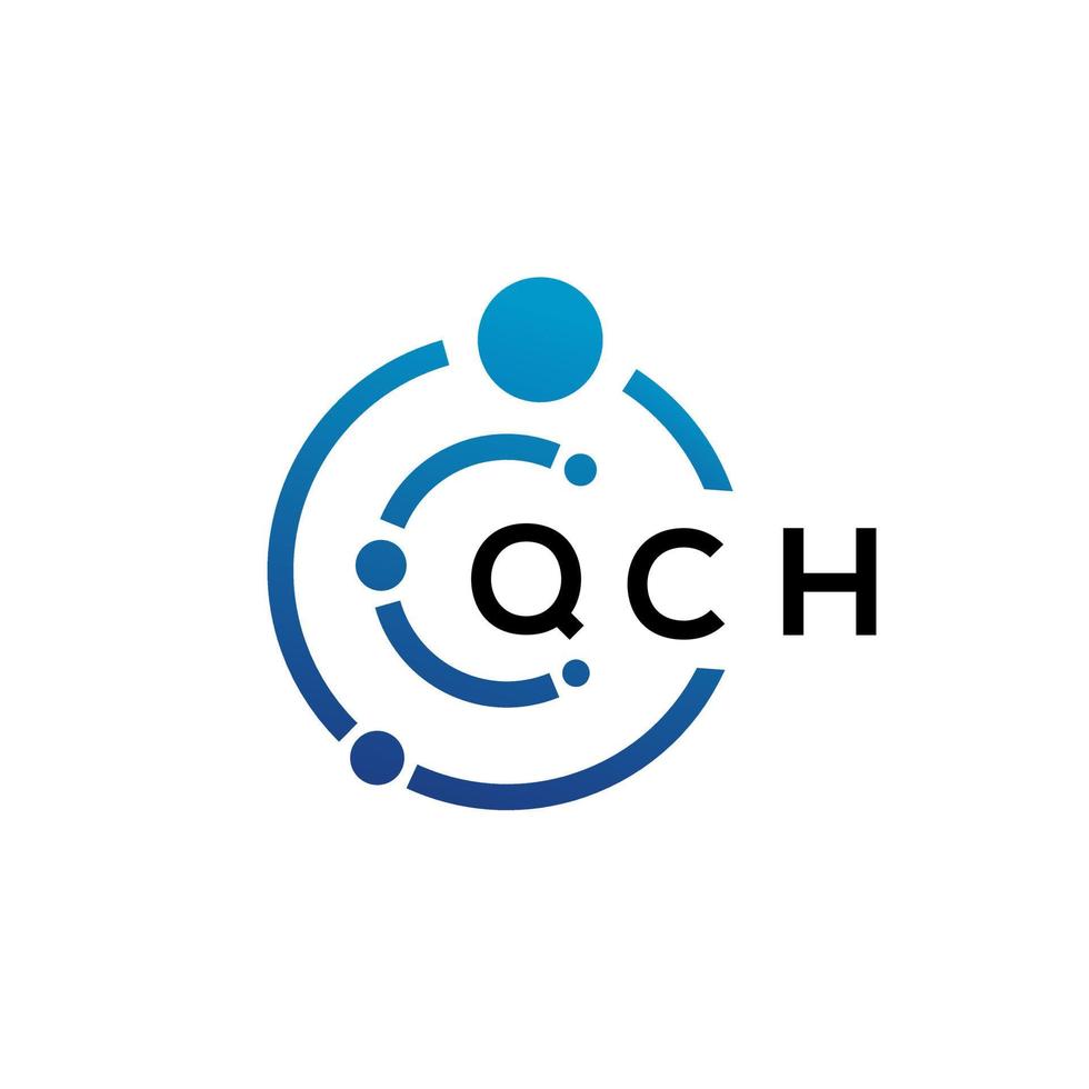 création de logo de technologie de lettre qch sur fond blanc. qch initiales créatives lettre il concept de logo. conception de lettre qch. vecteur