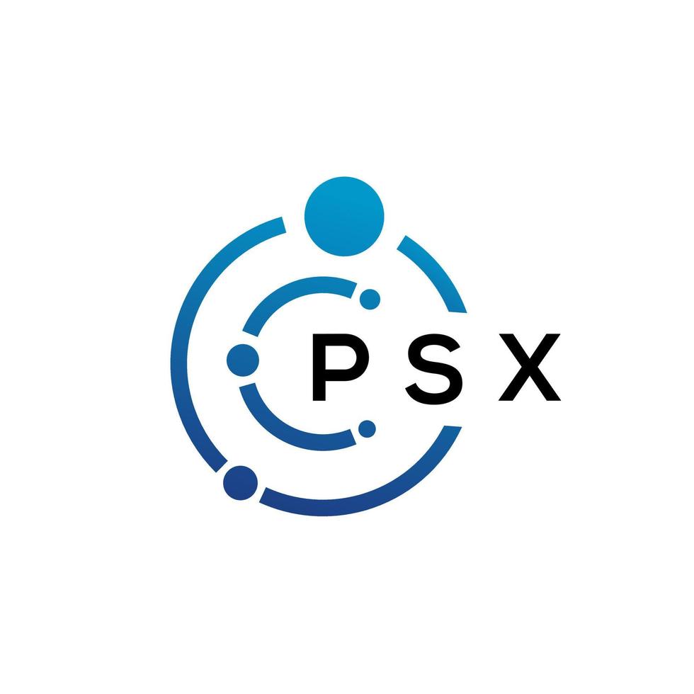 création de logo de technologie de lettre psx sur fond blanc. psx creative initiales lettre il logo concept. conception de lettre psx. vecteur