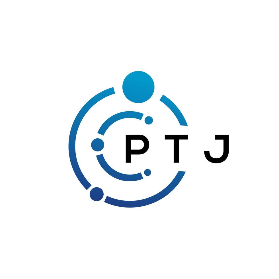 création de logo de technologie de lettre ptj sur fond blanc. ptj creative initiales lettre il logo concept. conception de lettre ptj. vecteur