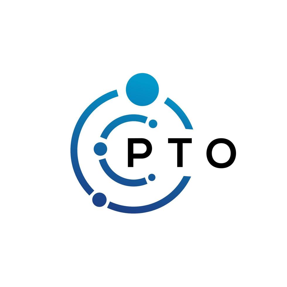 création de logo de technologie de lettre pto sur fond blanc. pto initiales créatives lettre il logo concept. conception de lettre pto. vecteur