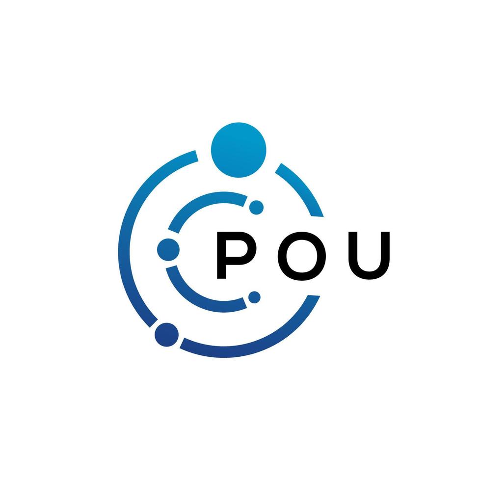 création de logo de technologie de lettre pou sur fond blanc. pou initiales créatives lettre il logo concept. conception de lettre pou. vecteur