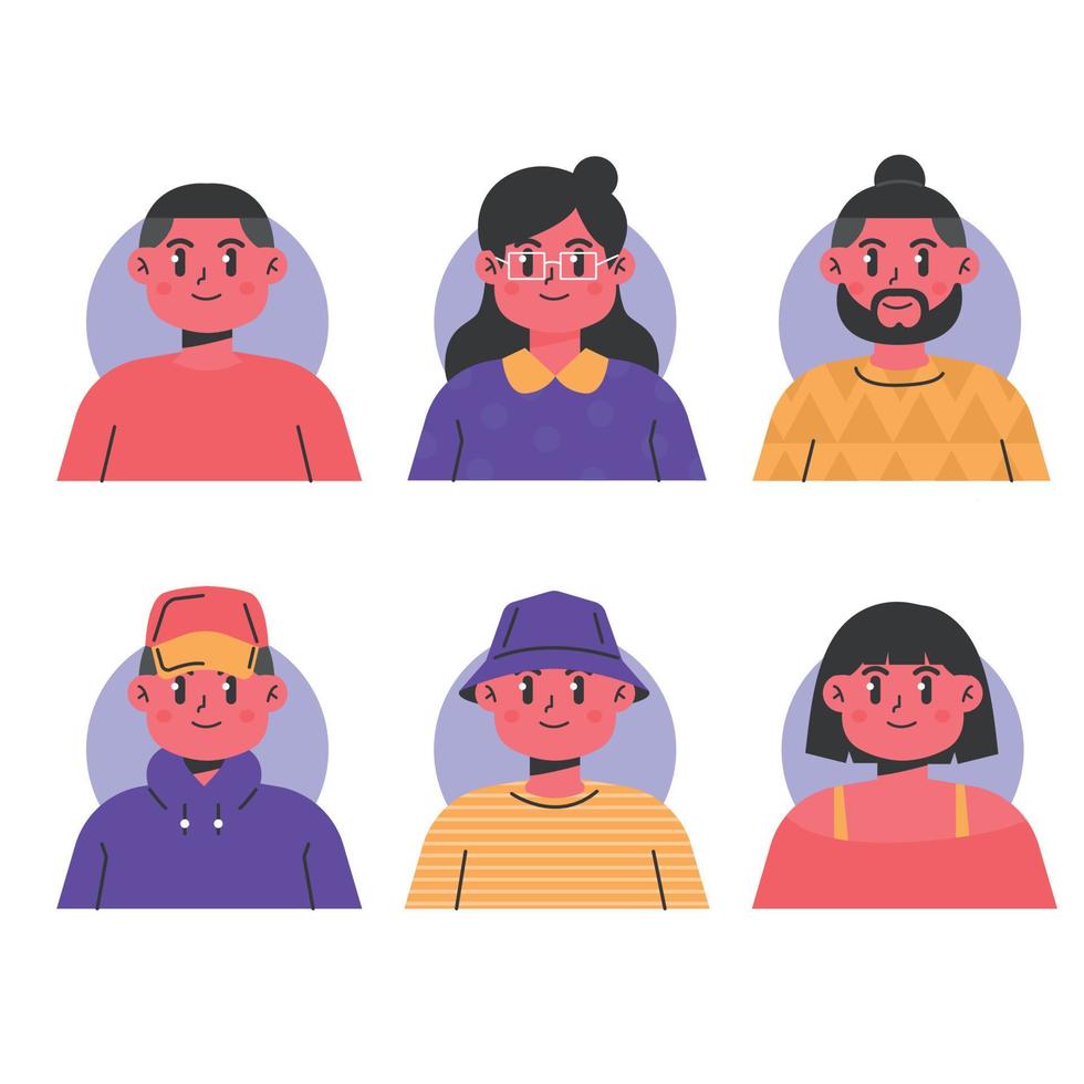 pack d'avatars de personnes vecteur