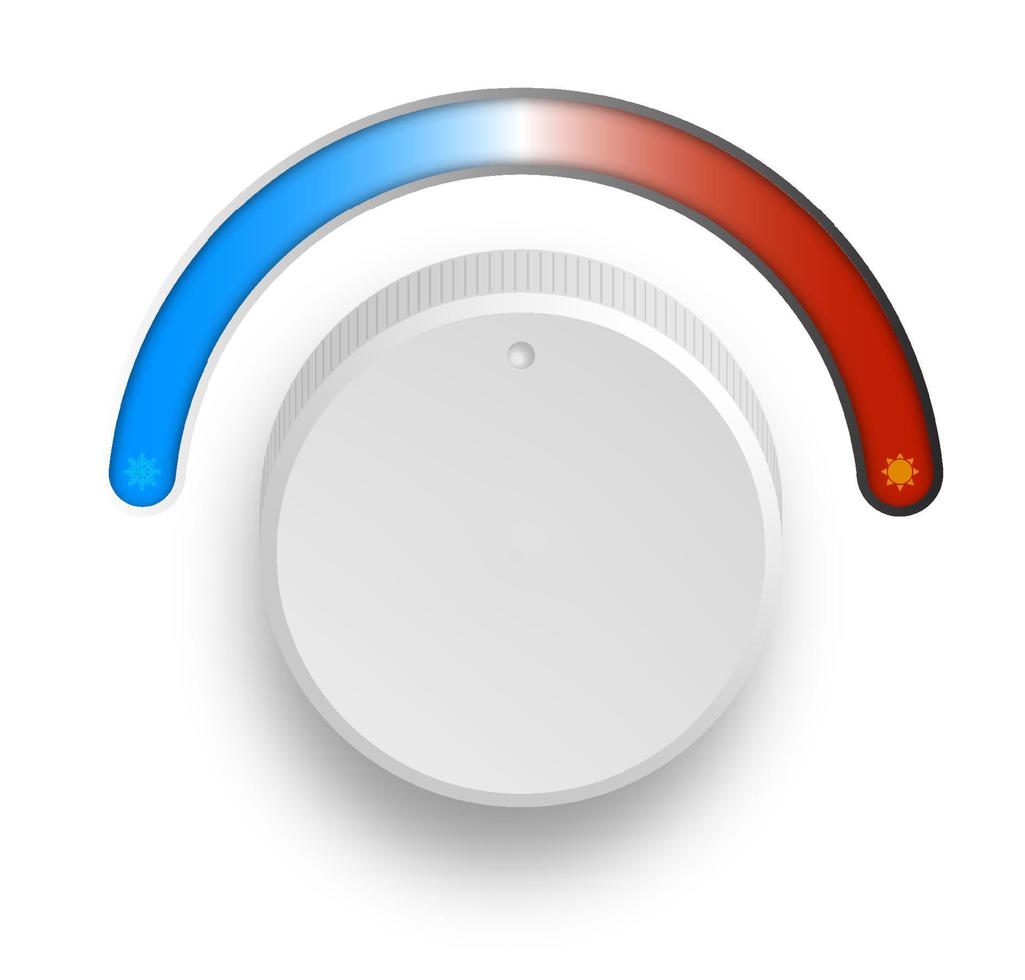 régulateur de climatisation avec signe de froid, flocons de neige et chaleur, soleil. interface utilisateur. contrôle thermostatique électronique. vecteur isolé