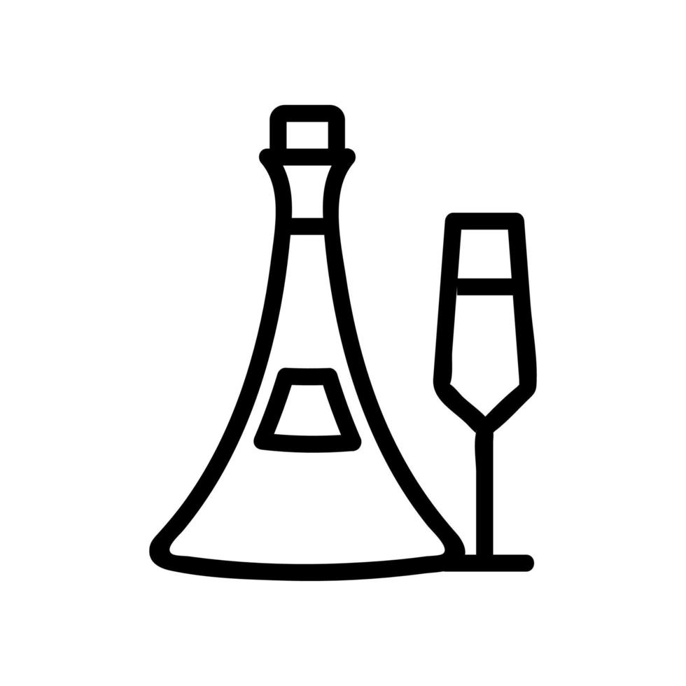 illustration vectorielle de l'icône de verre de bouteille de cognac vecteur