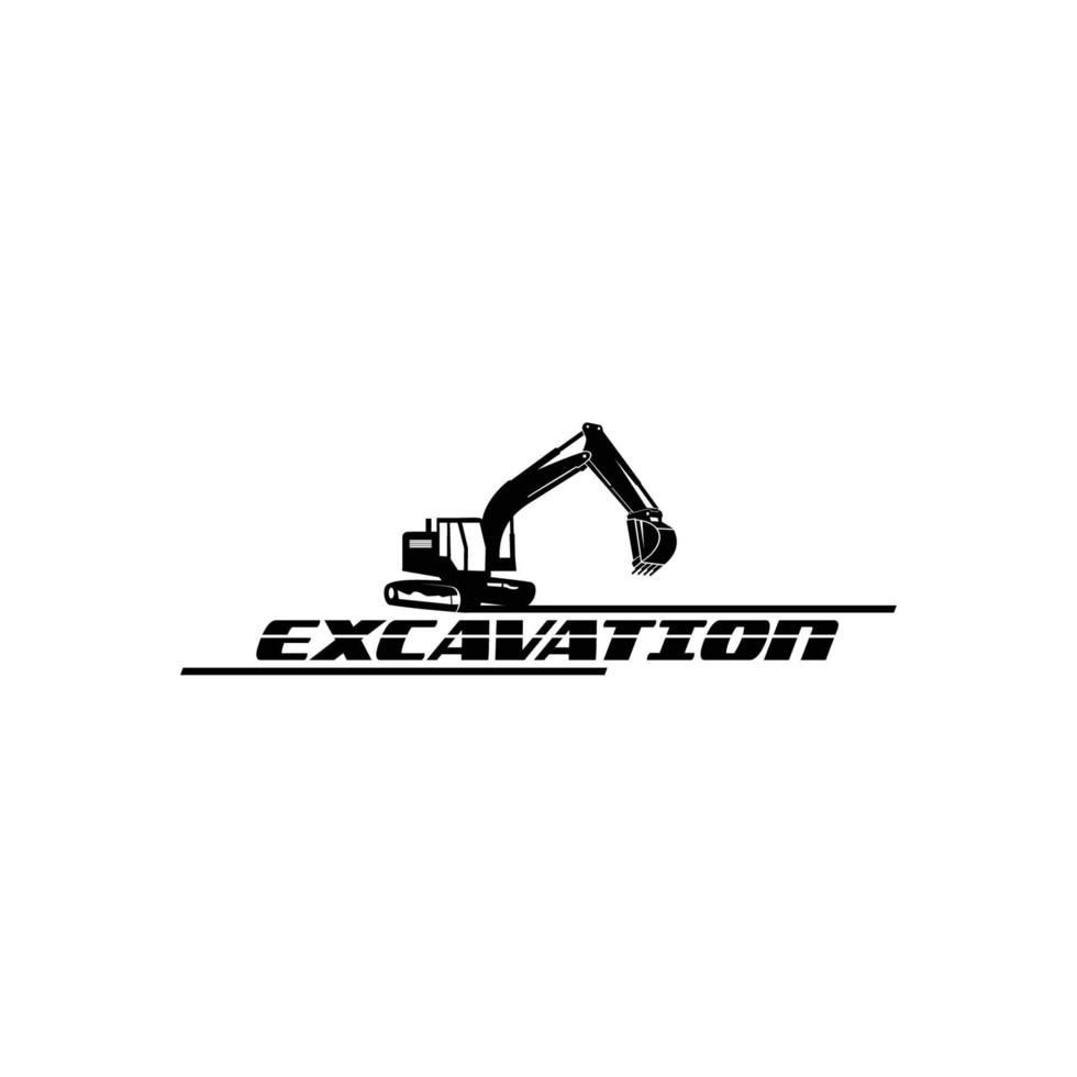 modèle de logo d'excavatrice, logo d'équipement lourd pour la construction vecteur