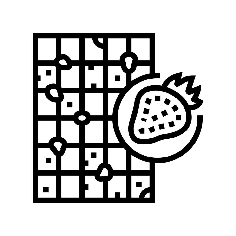 illustration vectorielle de l'icône de la ligne de chocolat aux fraises vecteur