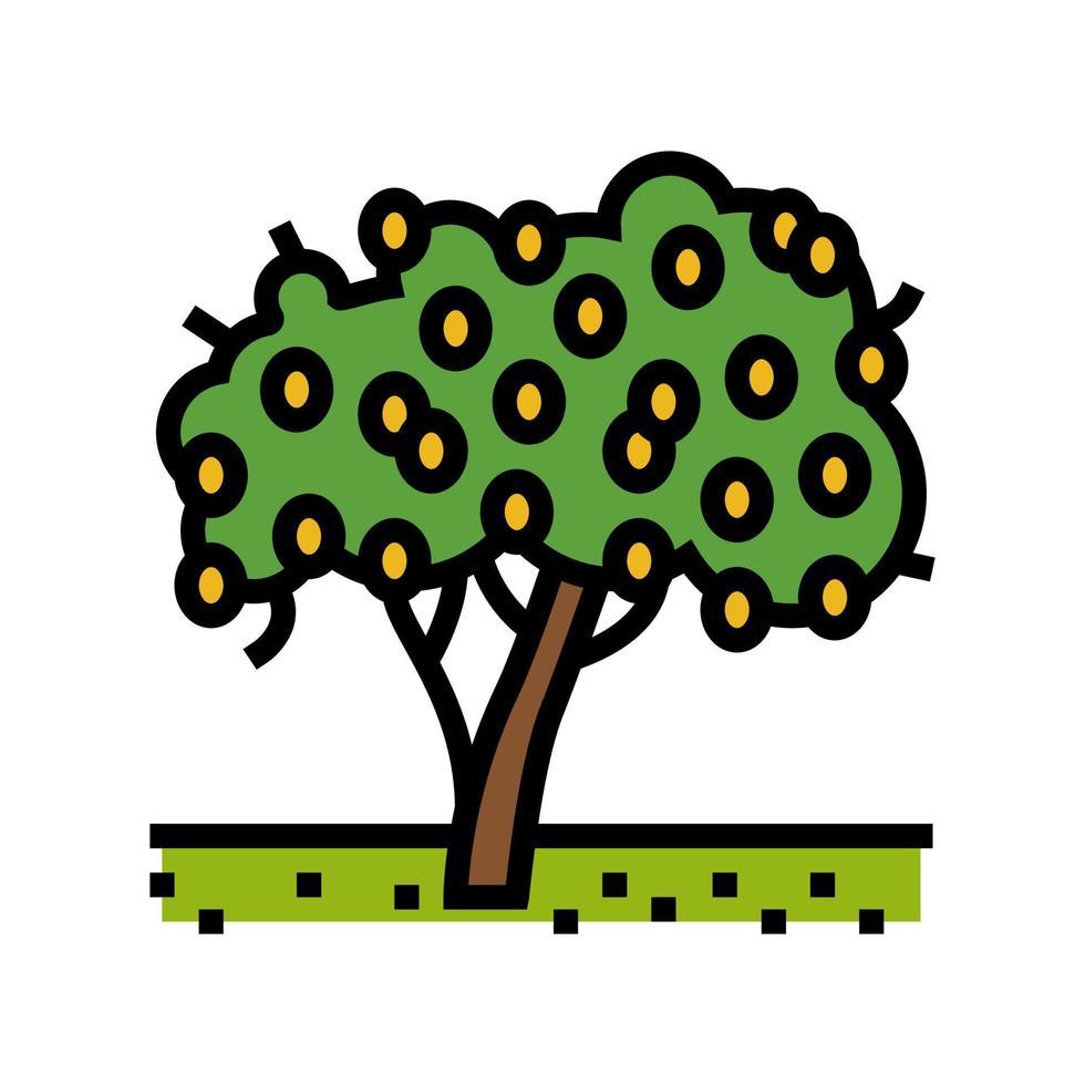 arbre plante citron couleur icône illustration vectorielle vecteur