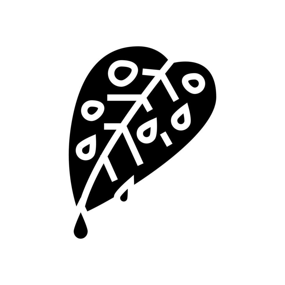 illustration vectorielle de feuille fraîche glyphe icône vecteur