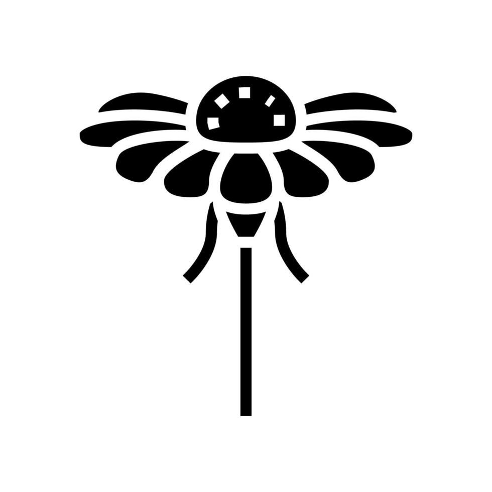 fleur de camomille bourgeon glyphe icône illustration vectorielle vecteur