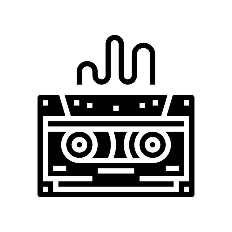 bande avec musique glyphe icône illustration vectorielle vecteur