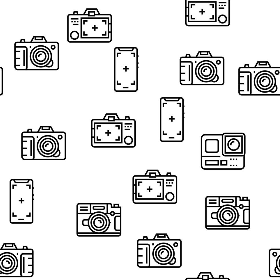 modèle sans couture de vecteur de périphérique de photographie