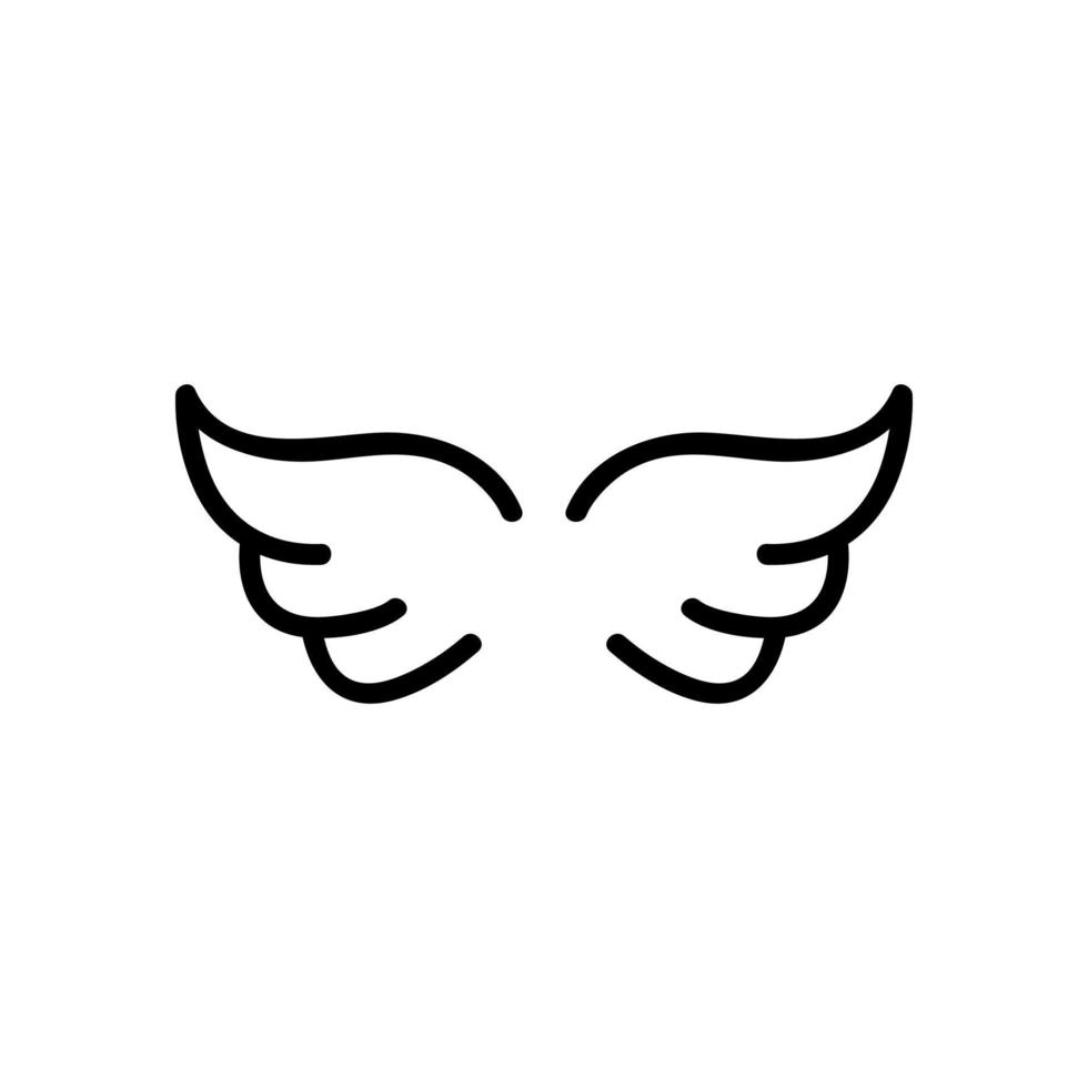 ailes du vecteur d'icône d'ange. illustration de symbole de contour isolé