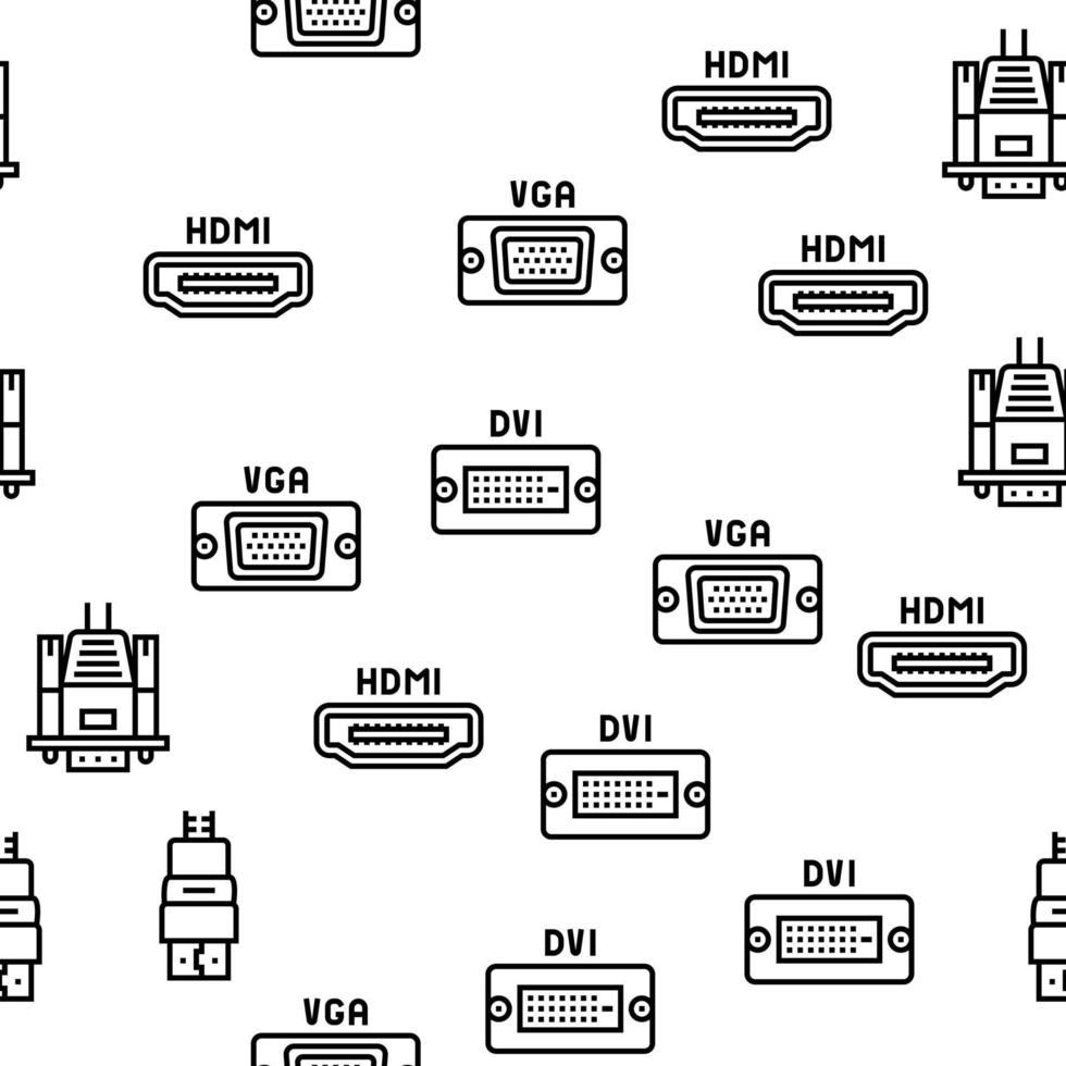 ordinateur, pc, moniteur, vecteur, modèle sans couture vecteur