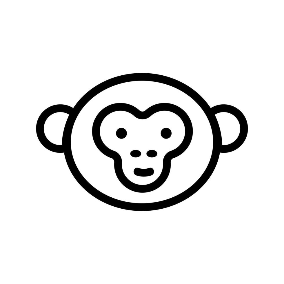 vecteur d'icône de singe. illustration de symbole de contour isolé