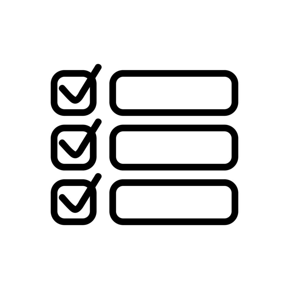 vecteur d'icône de liste de contrôle. illustration de symbole de contour isolé