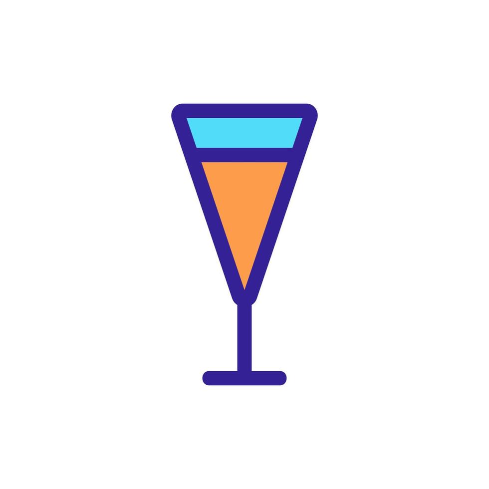 un verre d'icône de vecteur alcoolique. illustration de symbole de contour isolé