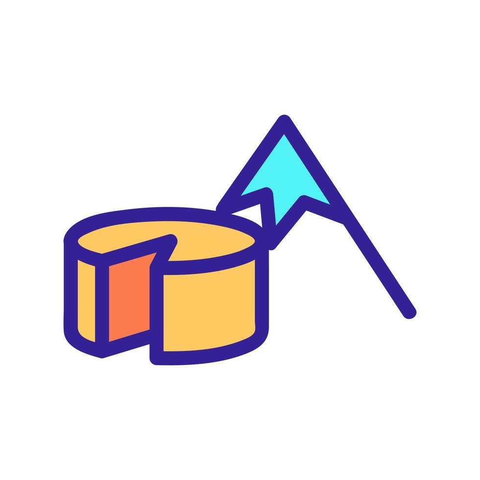 vecteur d'icône de montagne et de fromage. illustration de symbole de contour isolé