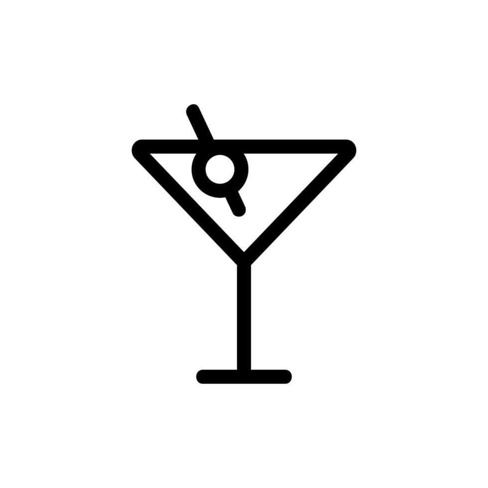 un verre de vecteur d'icône de martini. illustration de symbole de contour isolé