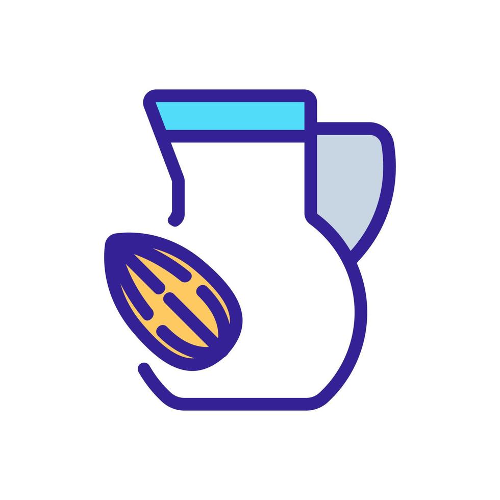 illustration vectorielle de l'icône de la carafe à boisson aux amandes vecteur