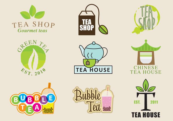 Logos de Tea Shop vecteur