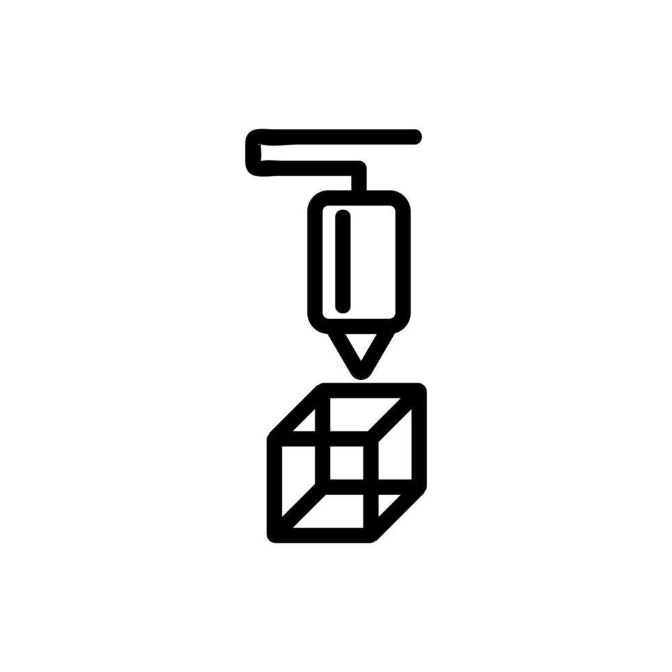 vecteur d'icône d'imprimante d'impression 3d. illustration de symbole de contour isolé