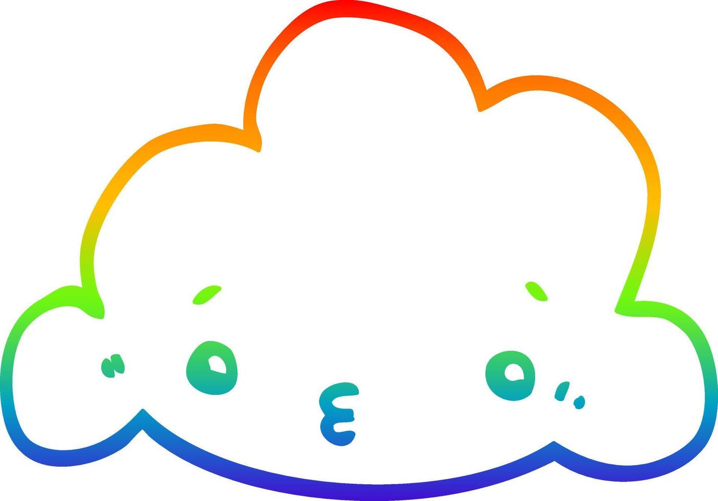 arc en ciel gradient ligne dessin dessin animé nuage vecteur