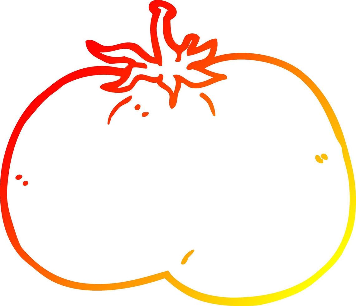 tomate de dessin animé de dessin de ligne de gradient chaud vecteur