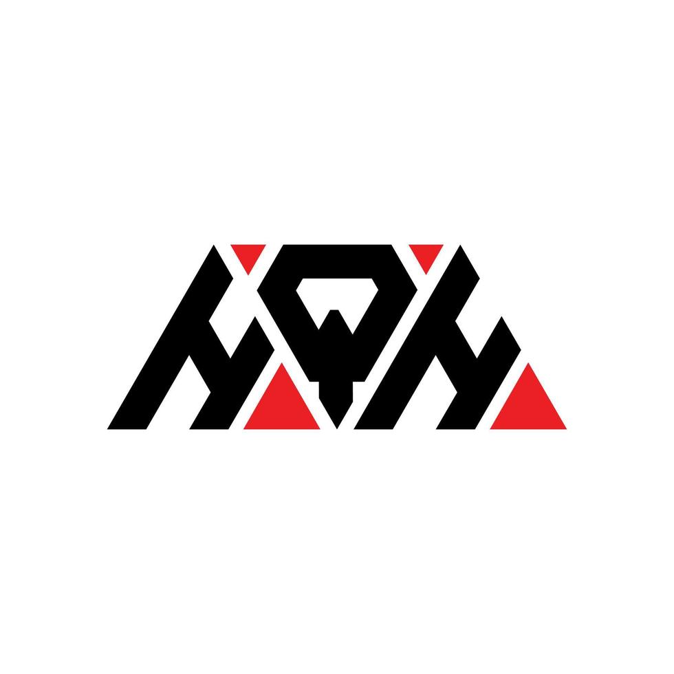 création de logo de lettre triangle hqh avec forme de triangle. monogramme de conception de logo triangle hqh. modèle de logo vectoriel triangle hqh avec couleur rouge. logo triangulaire hqh logo simple, élégant et luxueux. hqh