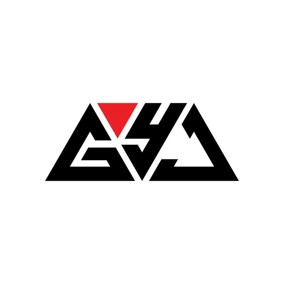 création de logo de lettre triangle gyj avec forme de triangle. monogramme de conception de logo triangle gyj. modèle de logo vectoriel triangle gyj avec couleur rouge. logo triangulaire gyj logo simple, élégant et luxueux. gyj