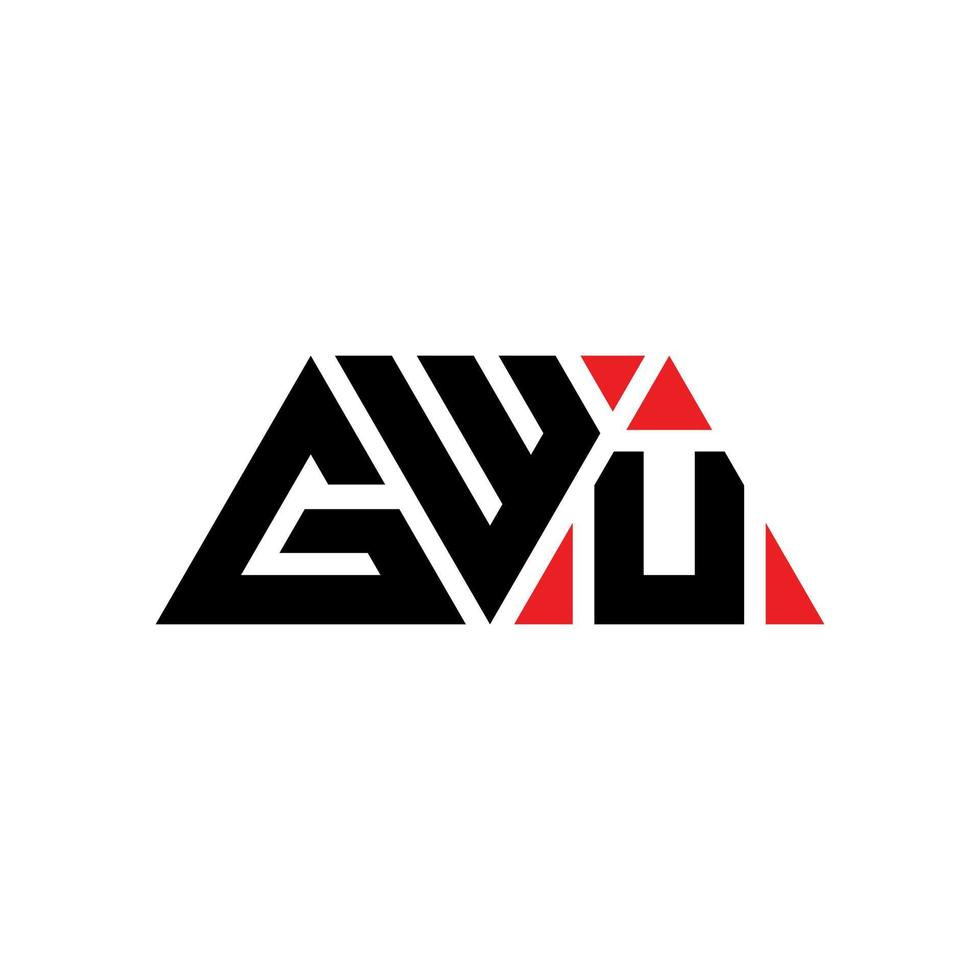 création de logo de lettre triangle gwu avec forme de triangle. monogramme de conception de logo triangle gwu. modèle de logo vectoriel triangle gwu avec couleur rouge. logo triangulaire gwu logo simple, élégant et luxueux. gwu