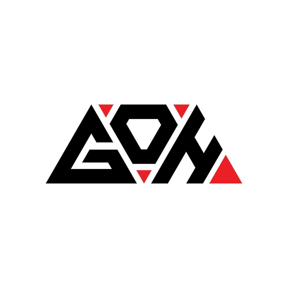 création de logo de lettre triangle goh avec forme de triangle. monogramme de conception de logo triangle goh. modèle de logo vectoriel triangle goh avec couleur rouge. goh logo triangulaire logo simple, élégant et luxueux. goh