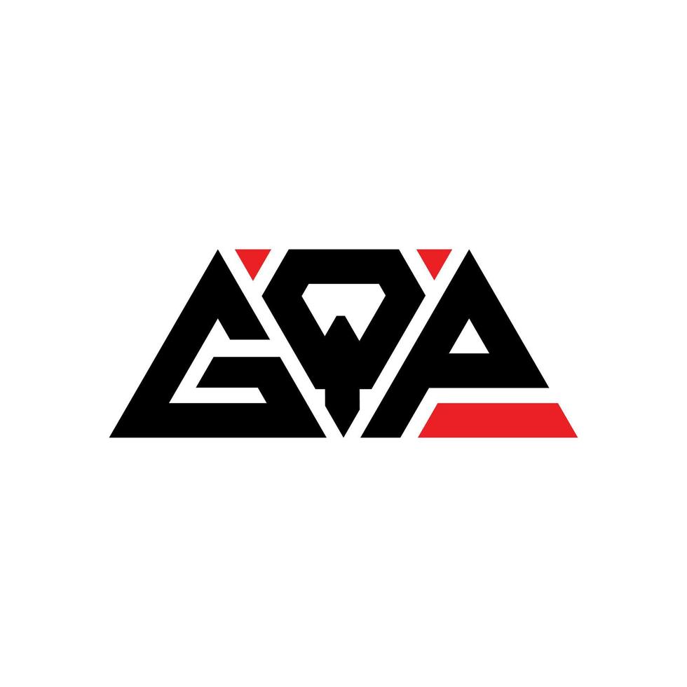 création de logo de lettre triangle gqp avec forme de triangle. monogramme de conception de logo triangle gqp. modèle de logo vectoriel triangle gqp avec couleur rouge. logo triangulaire gqp logo simple, élégant et luxueux. gqp