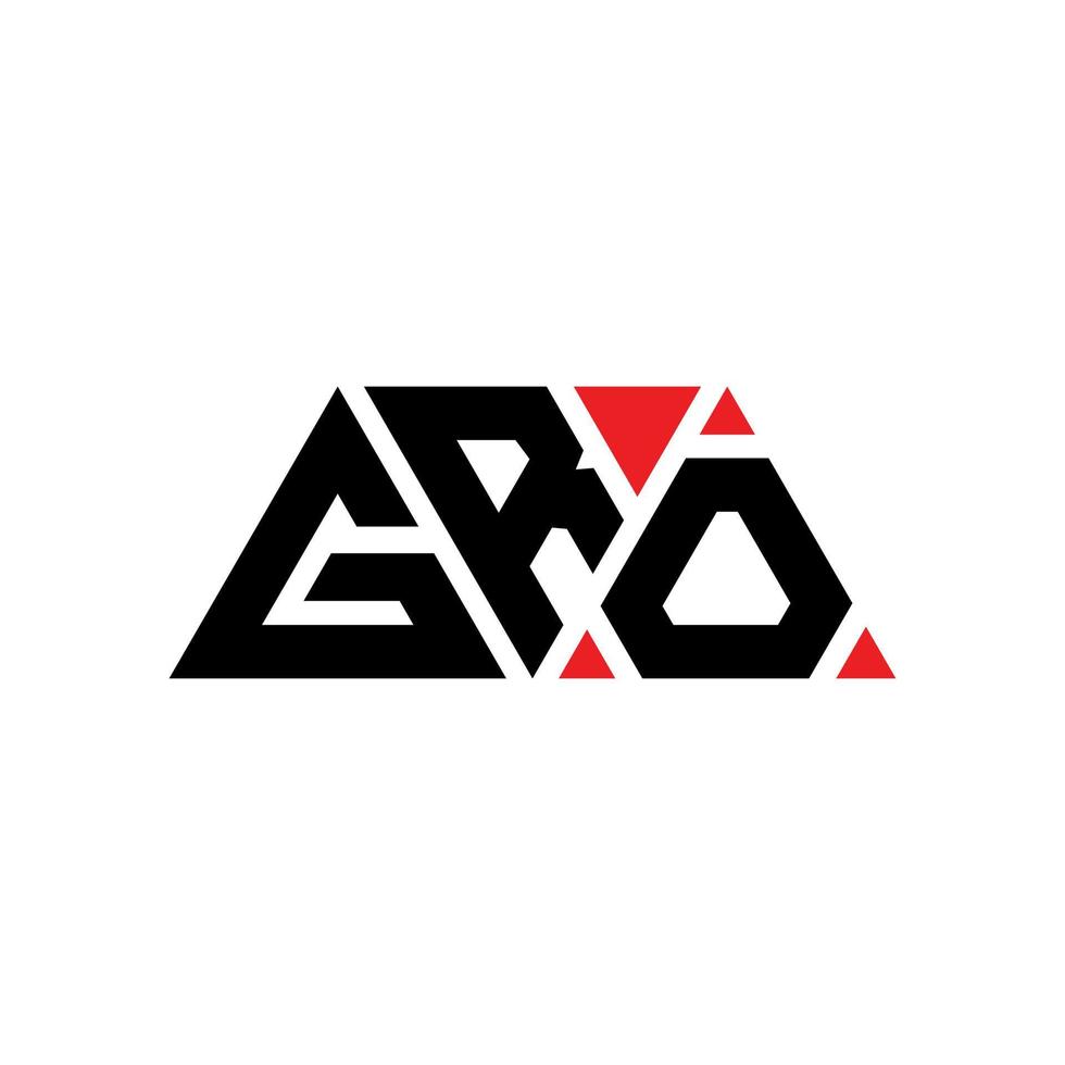 création de logo de lettre gro triangle avec forme de triangle. monogramme de conception de logo triangle gro. modèle de logo vectoriel triangle gro avec couleur rouge. gro logo triangulaire logo simple, élégant et luxueux. gros