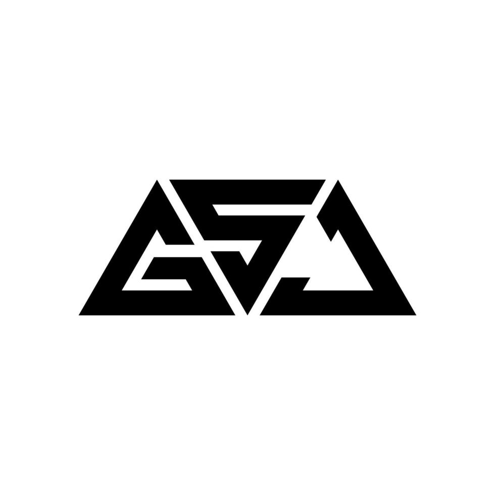 création de logo de lettre de triangle gsj avec forme de triangle. monogramme de conception de logo triangle gsj. modèle de logo vectoriel triangle gsj avec couleur rouge. logo triangulaire gsj logo simple, élégant et luxueux. gsj
