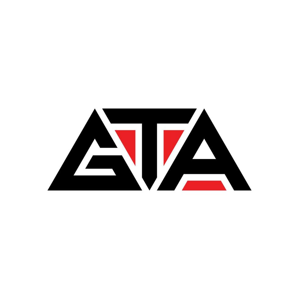 création de logo de lettre triangle gta avec forme de triangle. monogramme de conception de logo triangle gta. modèle de logo vectoriel triangle gta avec couleur rouge. logo triangulaire gta logo simple, élégant et luxueux. gta